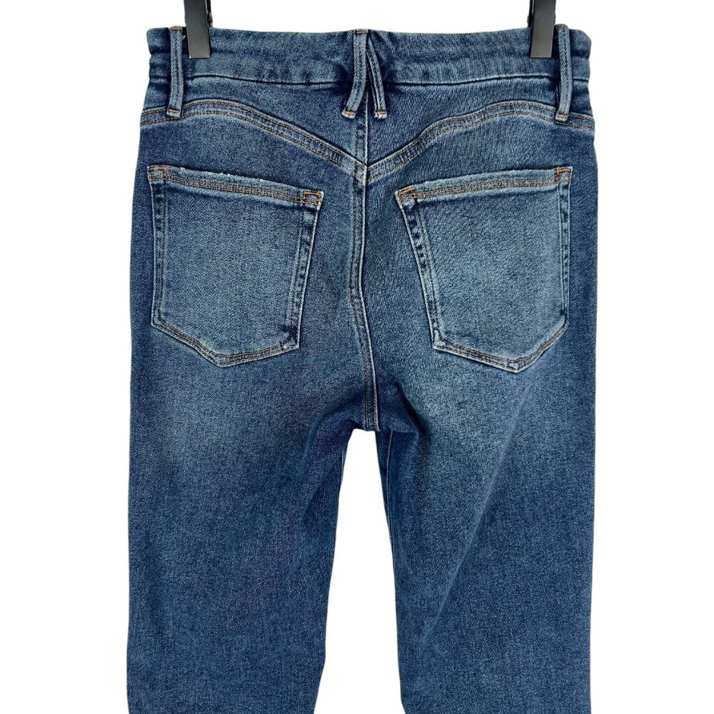 Good American Good Legs Straight High Rise Stretch Jeans Size 6 / 28 Indigo478 - Picture 8 of 10